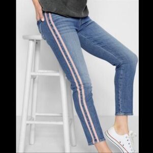7 For All Mankind - Roxanne Side-Stripe Skinny Jeans in Vintage‎ Denim Blue